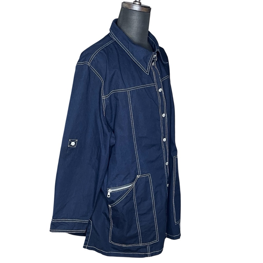 VROOM & DREESMAN Cotton Lightweight Work Jacket Barn Coat Navy Blue SZ: 54/2XL